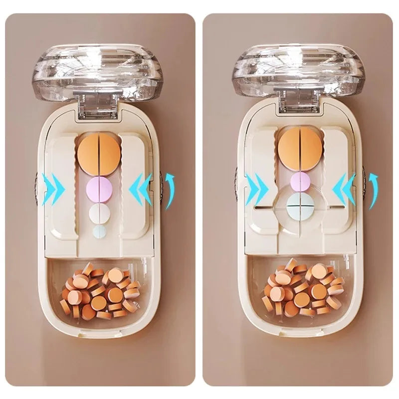 Multi-Functional Portable Pill Cutter and Storage Box