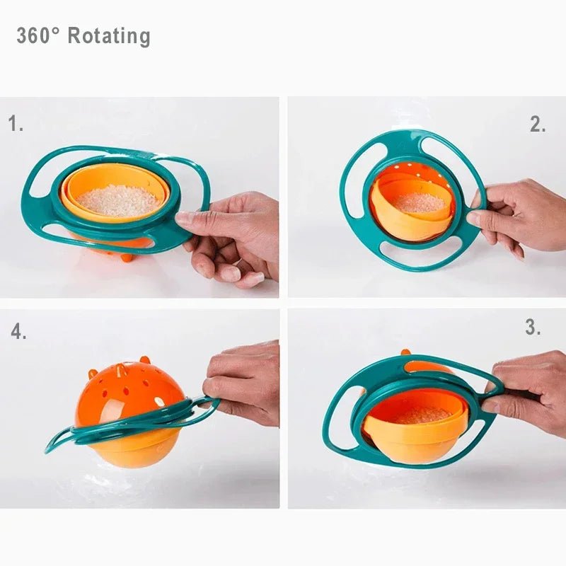 Universal Gyro Bowl 360 Rotate Spill Proof Baby Feeding Toy