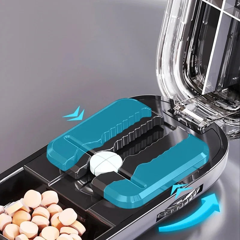Multi-Functional Portable Pill Cutter and Storage Box