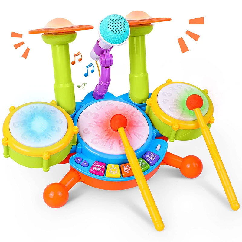 Toddlers Drum Set with Microphone