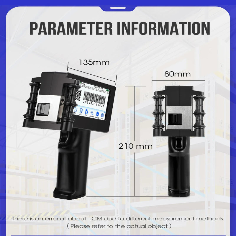 Portable Inkjet Printer for Barcode Code and Logo Printing
