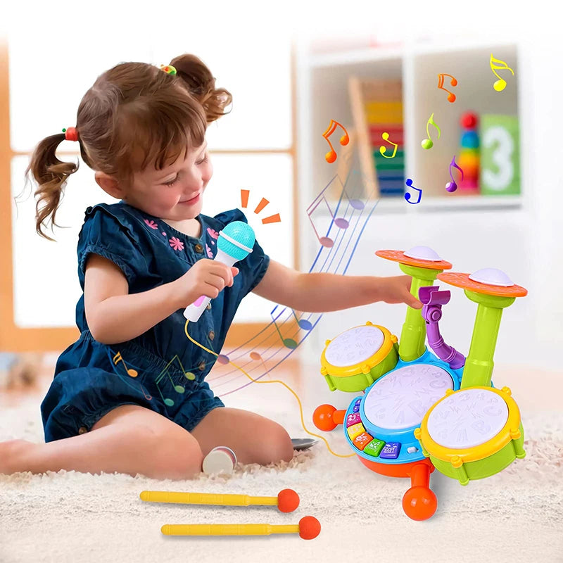 Toddlers Drum Set with Microphone