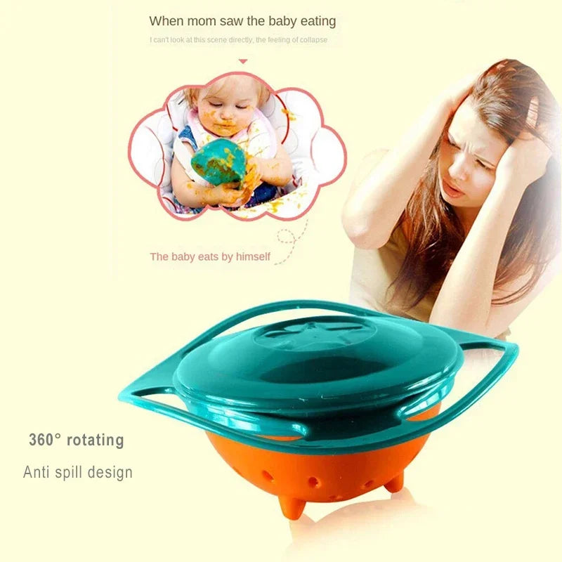 Universal Gyro Bowl 360 Rotate Spill Proof Baby Feeding Toy