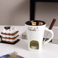 130ml Ceramic Chocolate Melting Cup with Fork